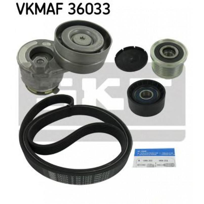 VKMAF 36033 SKF Комплект роликовий модуль натягувача ременя (ролик, ремінь)